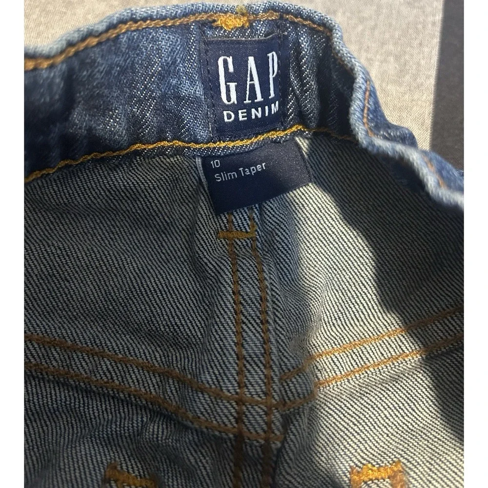 Gap Kids Size 10 Boys Slim Taper Blue Jeans Adjustable Waist Denim Pants